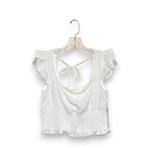 Urban Romantics Swiss Dot Sleeveless Crop Top White Size M